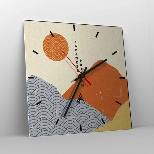 Wanduhr - Glasuhr - Im japanischen Geist - 30x30 cm