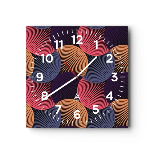 Wanduhr - Glasuhr - Im kreisenden Rhythmus - 40x40 cm