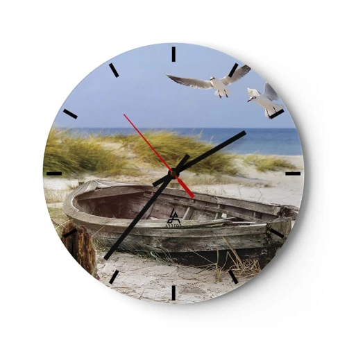 Wanduhr - Glasuhr - In Wind gebadet - 30x30 cm