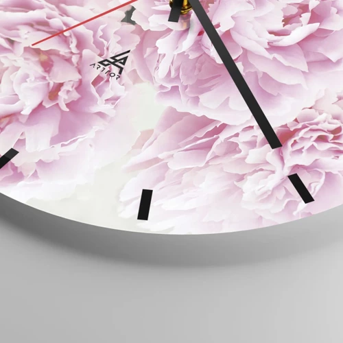 Wanduhr - Glasuhr - In rosa Glamour - 30x30 cm