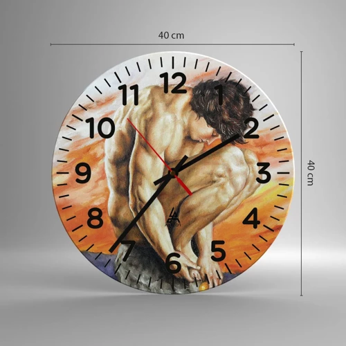 Wanduhr - Glasuhr - In sich versunken - 40x40 cm