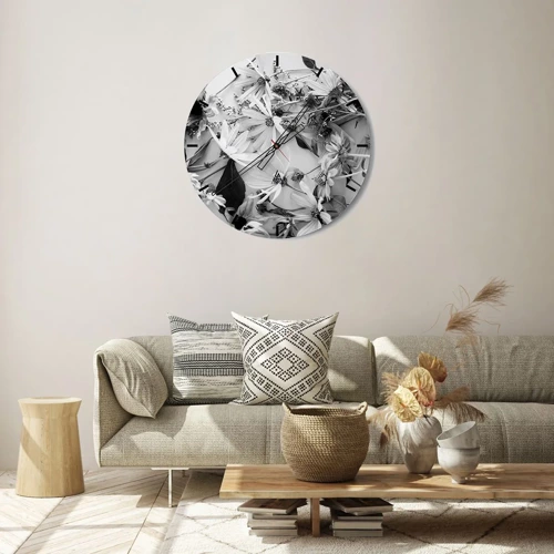 Wanduhr - Glasuhr - Kein Blumenstrauß - 30x30 cm