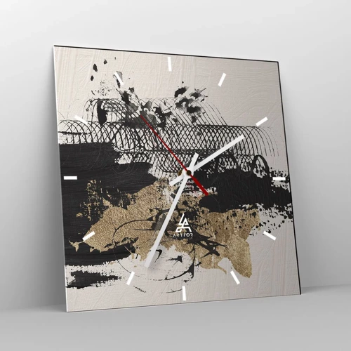Wanduhr - Glasuhr - Komposition mit Leidenschaft - 30x30 cm