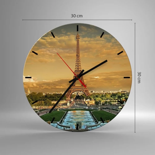 Wanduhr - Glasuhr - Königin von Paris - 30x30 cm