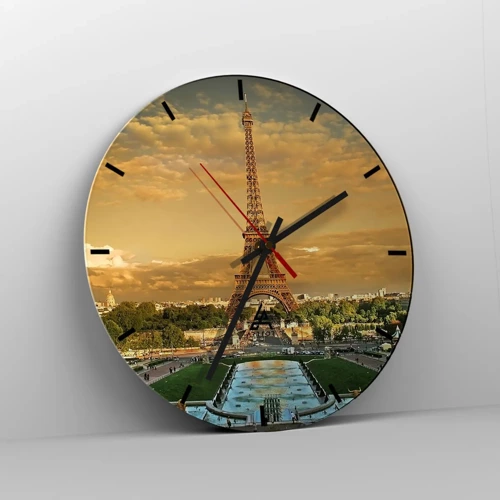 Wanduhr - Glasuhr - Königin von Paris - 30x30 cm