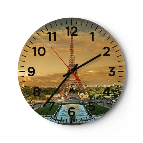 Wanduhr - Glasuhr - Königin von Paris - 40x40 cm