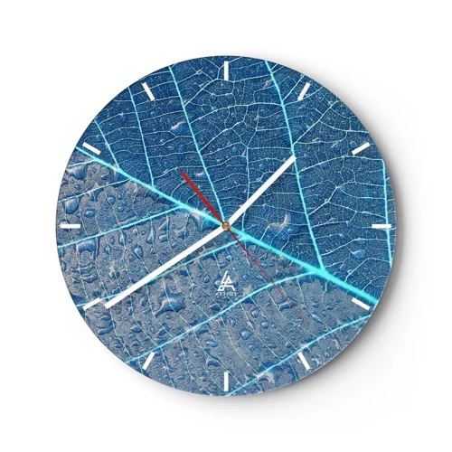 Wanduhr - Glasuhr - Leben in Blau - 30x30 cm