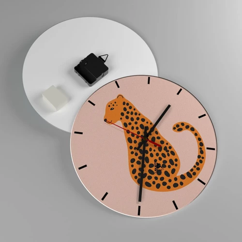 Wanduhr - Glasuhr - Leopardenmuster ist ein modisches Muster - 30x30 cm