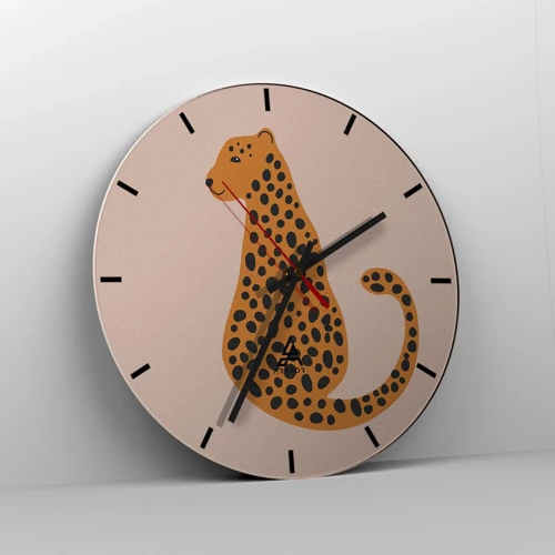 Wanduhr - Glasuhr - Leopardenmuster ist ein modisches Muster - 30x30 cm