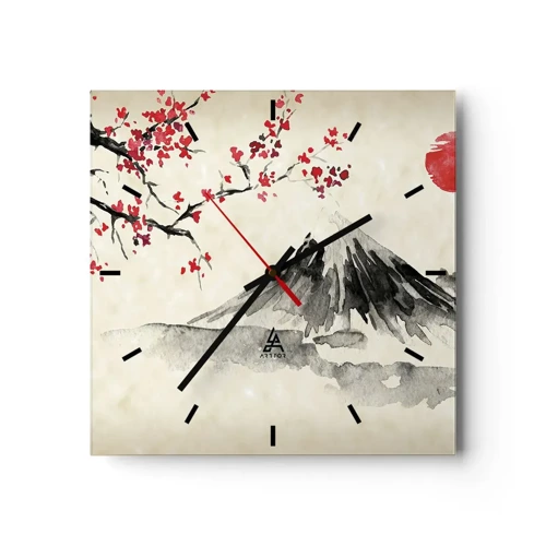 Wanduhr - Glasuhr - Liebe Japan - 30x30 cm