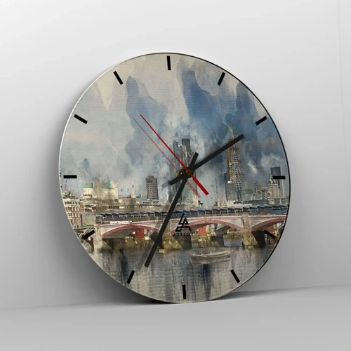 Wanduhr - Glasuhr - London in seiner ganzen Pracht - 30x30 cm