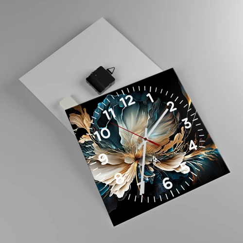 Wanduhr - Glasuhr - Märchenhafte Farnblume - 30x30 cm