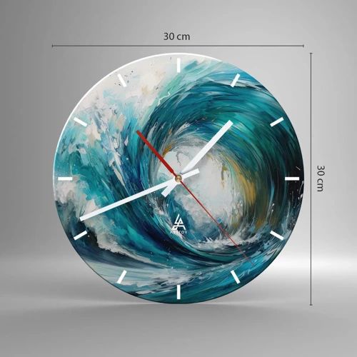 Wanduhr - Glasuhr - Meeresportal - 30x30 cm