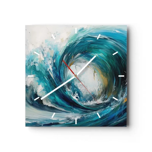 Wanduhr - Glasuhr - Meeresportal - 40x40 cm