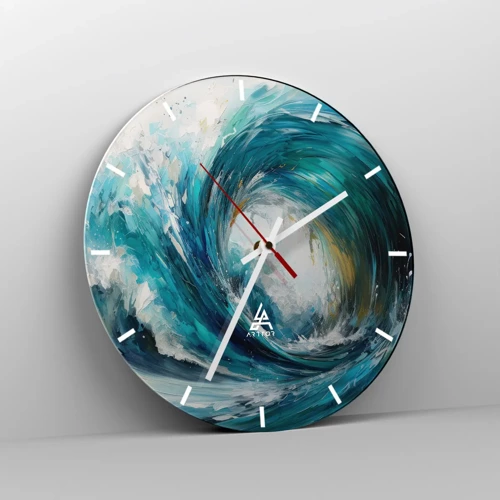 Wanduhr - Glasuhr - Meeresportal - 40x40 cm