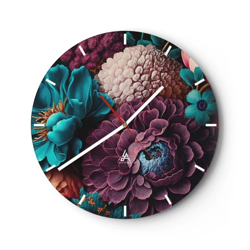 Wanduhr - Glasuhr - Natur in Hülle und Fülle - 40x40 cm