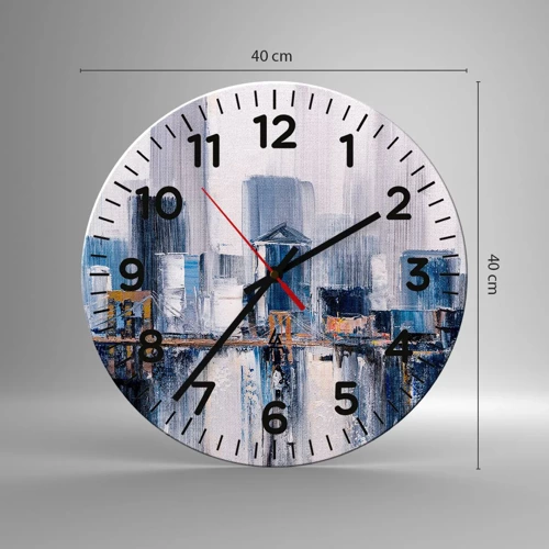 Wanduhr - Glasuhr - New Yorker Eindruck - 40x40 cm