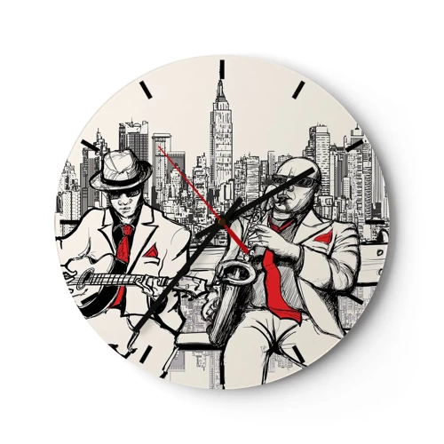 Wanduhr - Glasuhr - New Yorker Improvisation - 30x30 cm