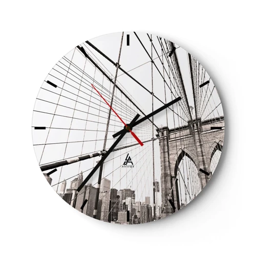 Wanduhr - Glasuhr - New Yorker Kathedrale - 40x40 cm