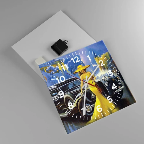 Wanduhr - Glasuhr - Nocturne für Violine und Liebe - 30x30 cm