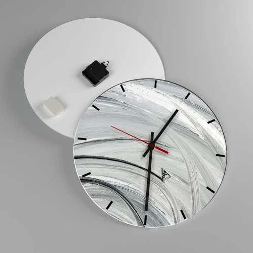 Wanduhr - Glasuhr - Orbitale Komposition - 40x40 cm