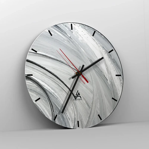 Wanduhr - Glasuhr - Orbitale Komposition - 40x40 cm