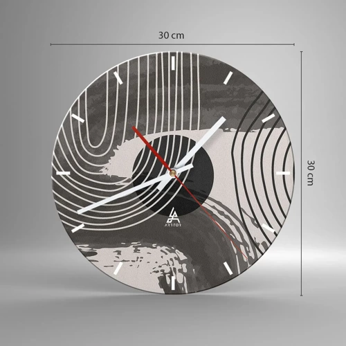 Wanduhr - Glasuhr - Oval gewinnt - 30x30 cm