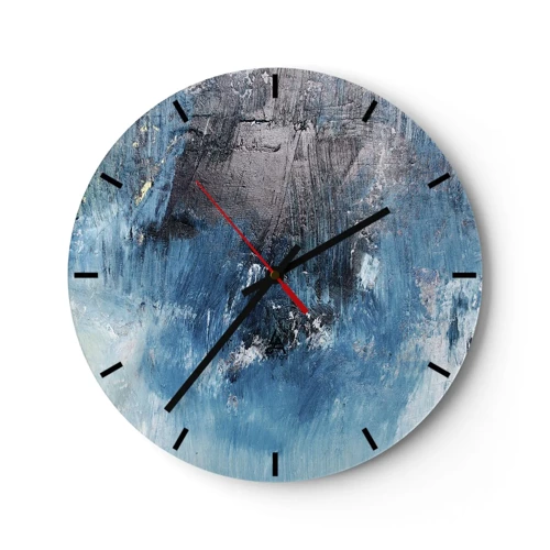 Wanduhr - Glasuhr - Rhapsodie in Blau - 30x30 cm