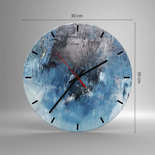 Wanduhr - Glasuhr - Rhapsodie in Blau - 30x30 cm