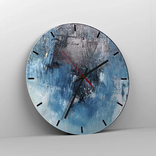 Wanduhr - Glasuhr - Rhapsodie in Blau - 30x30 cm