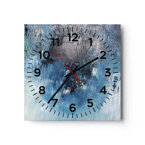 Wanduhr - Glasuhr - Rhapsodie in Blau - 40x40 cm