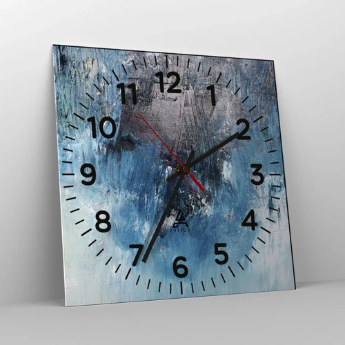 Wanduhr - Glasuhr - Rhapsodie in Blau - 40x40 cm