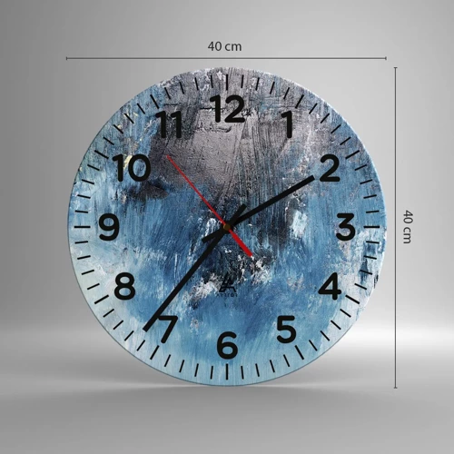 Wanduhr - Glasuhr - Rhapsodie in Blau - 40x40 cm