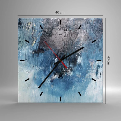 Wanduhr - Glasuhr - Rhapsodie in Blau - 40x40 cm