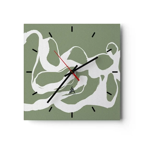 Wanduhr - Glasuhr - Ruf des Weltraums - 40x40 cm