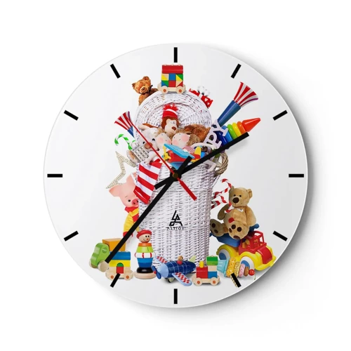 Wanduhr - Glasuhr - Schätze für Kleinkinder - 30x30 cm