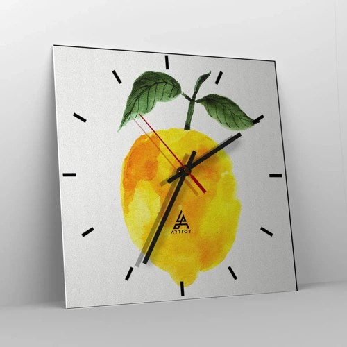 Wanduhr - Glasuhr - So schmeckt man die Sonne - 40x40 cm