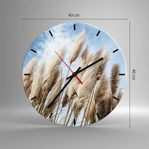 Wanduhr - Glasuhr - Sonnige und windige Liebkosungen - 40x40 cm