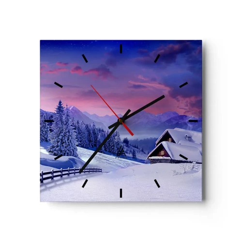 Wanduhr - Glasuhr - Stille Nacht - 30x30 cm