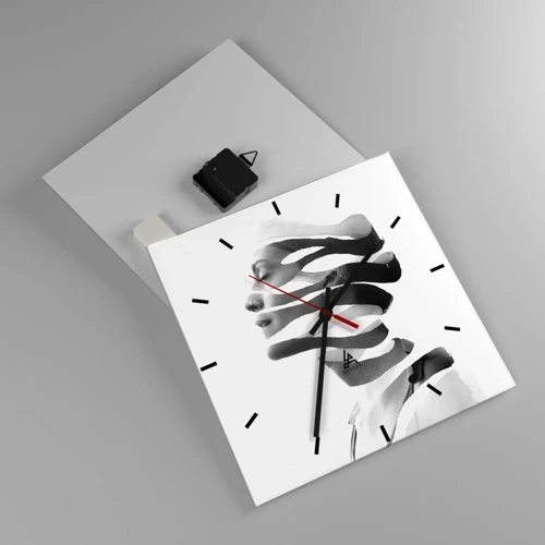 Wanduhr - Glasuhr - Surreales Porträt - 30x30 cm