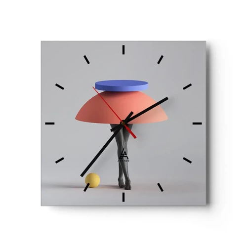 Wanduhr - Glasuhr - Surrealistische Komposition - 30x30 cm