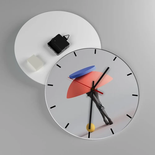 Wanduhr - Glasuhr - Surrealistische Komposition - 30x30 cm