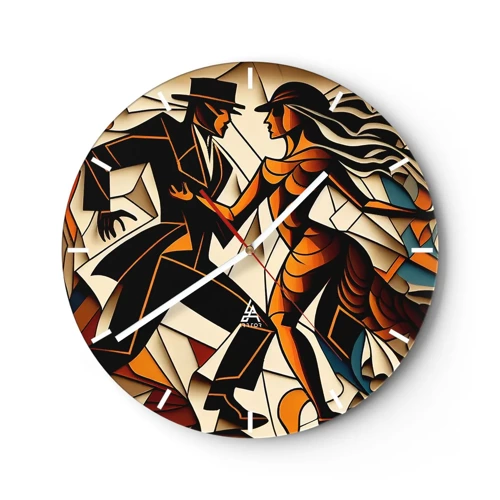 Wanduhr - Glasuhr - Tanz der Passion und Leidenschaft - 30x30 cm