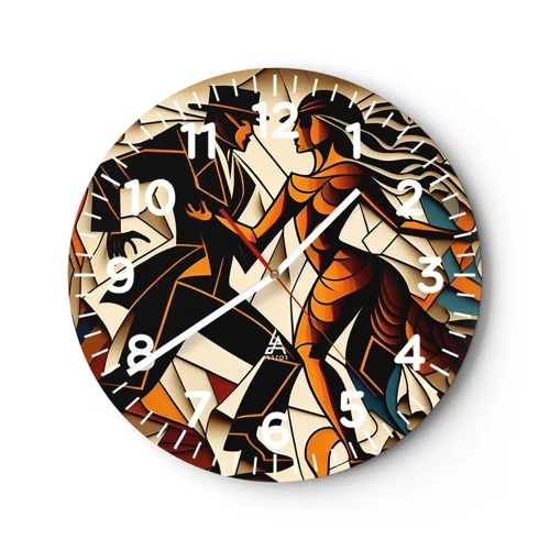 Wanduhr - Glasuhr - Tanz der Passion und Leidenschaft - 40x40 cm
