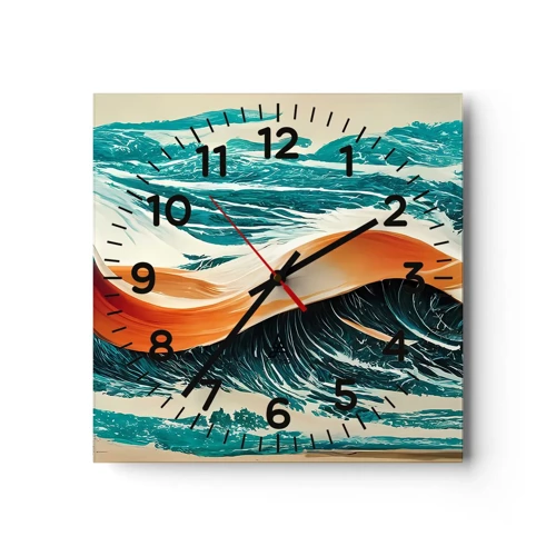 Wanduhr - Glasuhr - Traum eines Surfers - 30x30 cm