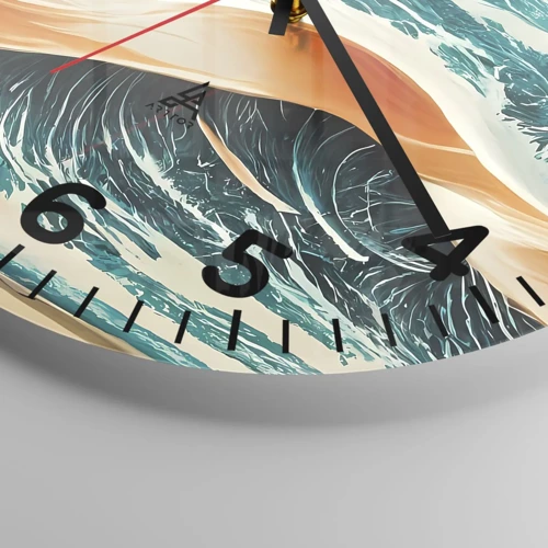 Wanduhr - Glasuhr - Traum eines Surfers - 30x30 cm