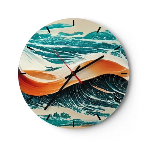 Wanduhr - Glasuhr - Traum eines Surfers - 40x40 cm