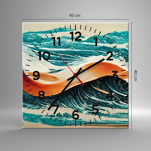 Wanduhr - Glasuhr - Traum eines Surfers - 40x40 cm