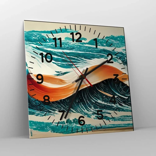 Wanduhr - Glasuhr - Traum eines Surfers - 40x40 cm