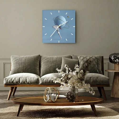 Wanduhr - Glasuhr - Und die Planeten spielen verrückt - 30x30 cm